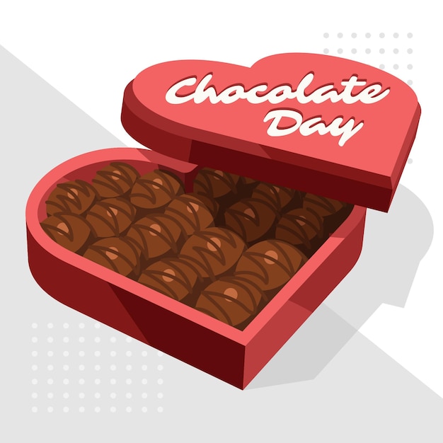 Free vector flat world chocolate day illustration