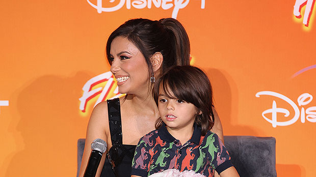 Eva Longoria Snuggles Son Santiago, 4, At ‘Flamin’ Sizzling’ Movie Premiere In Mexico: Footage